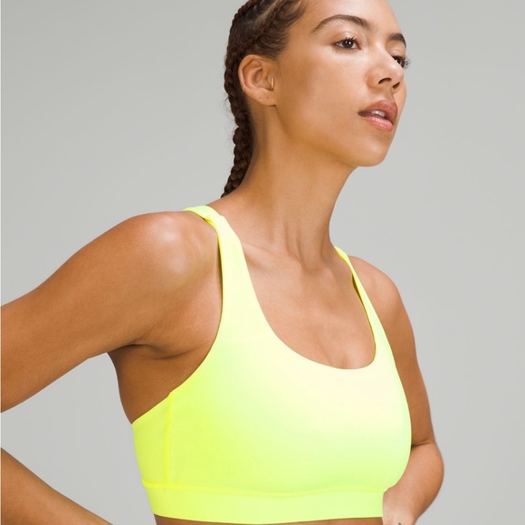 Lululemon energy bra medium support B-D cup highlight yellow sports bra - Picture 4 of 10
